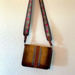 Western Floral Catchfly faux leather bag